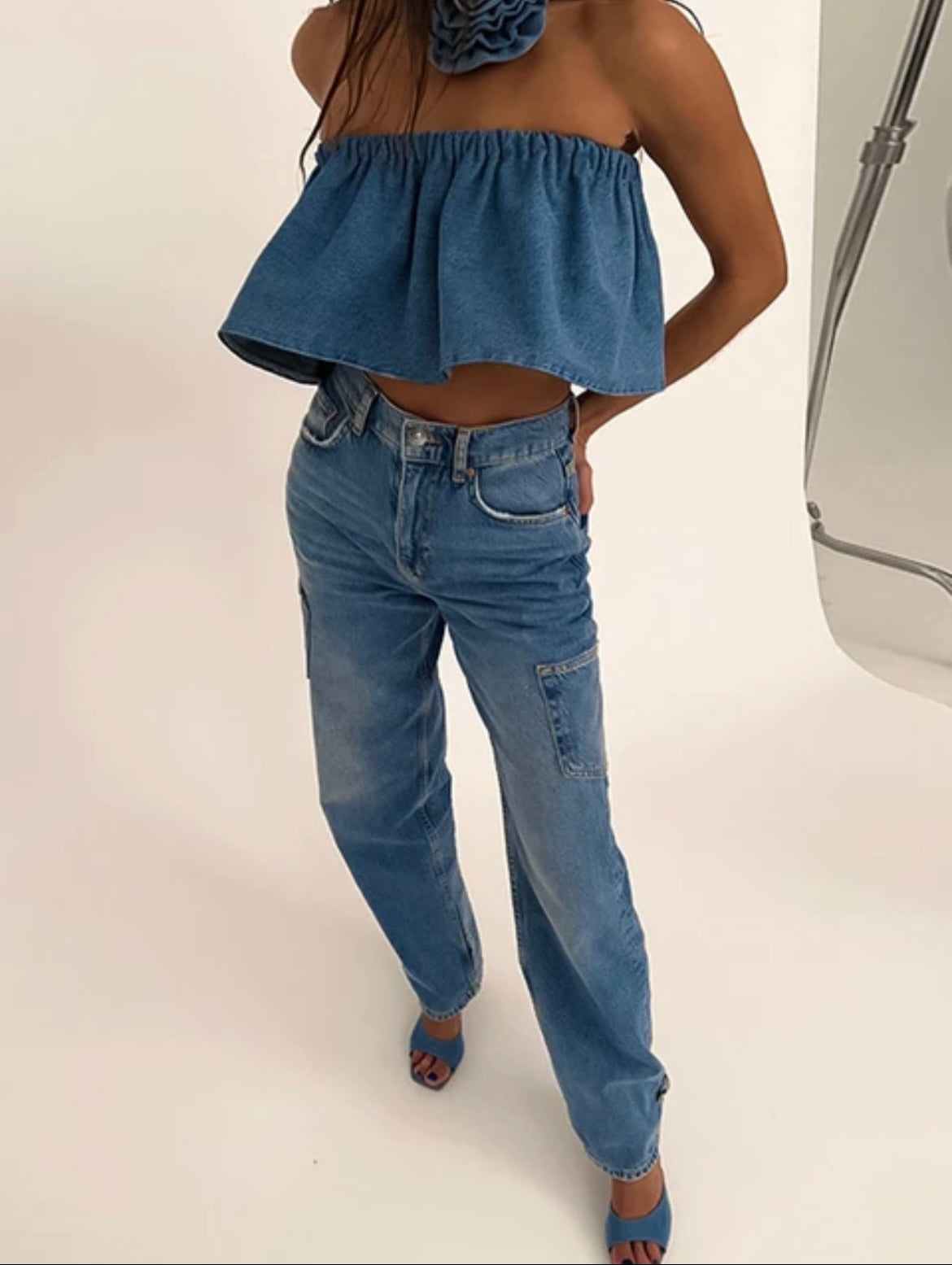 Daisy Denim Top