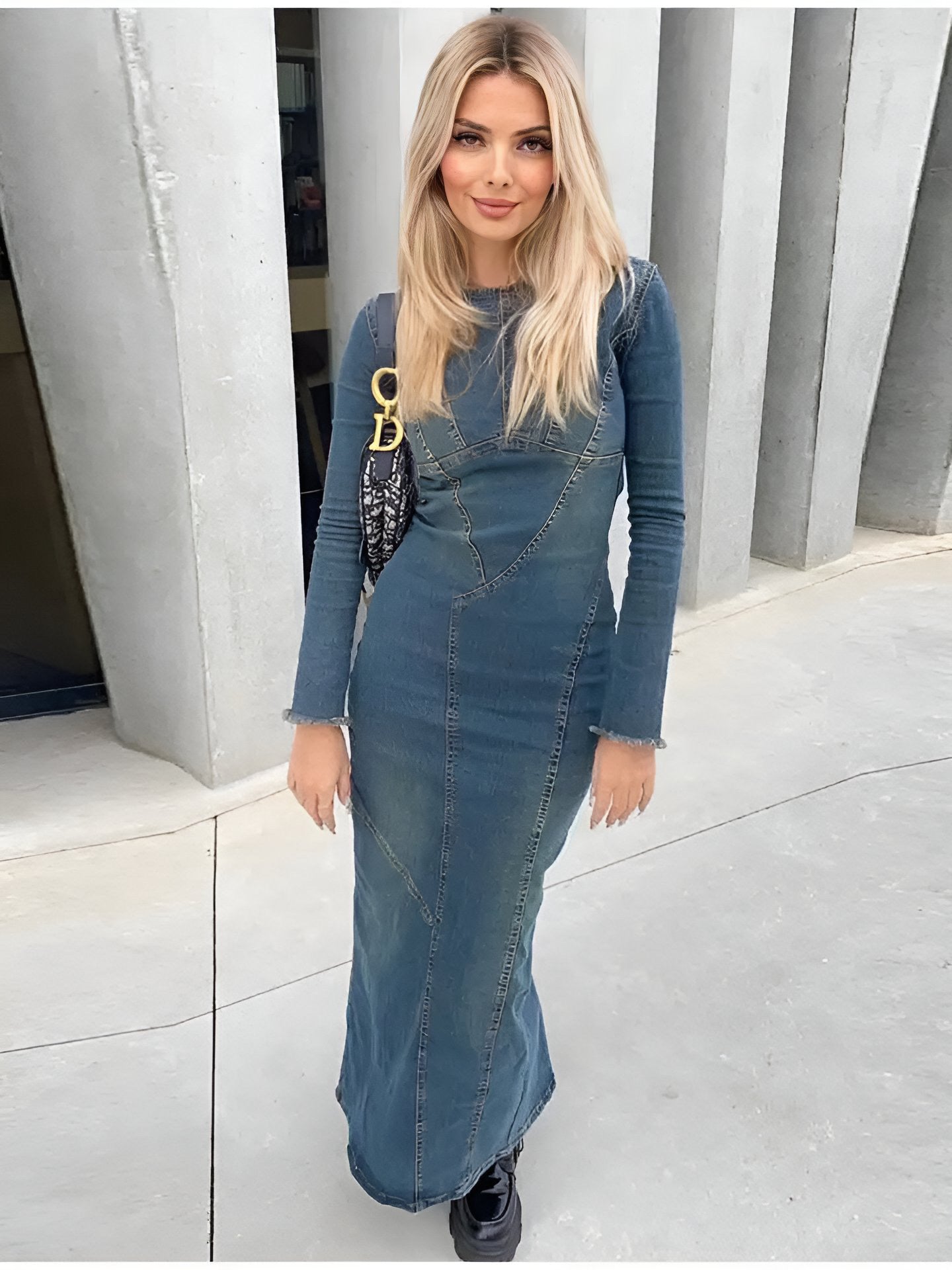 Tears Rolling Denim Dress
