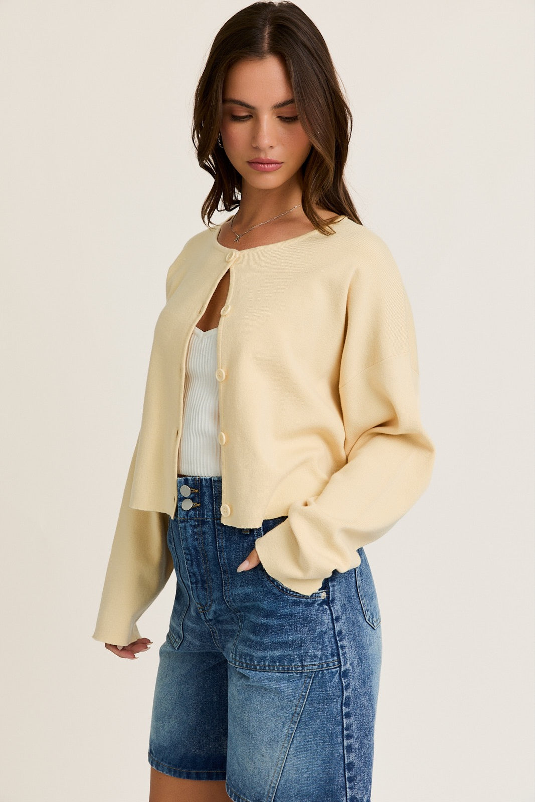Round Neck Sweater - Butter