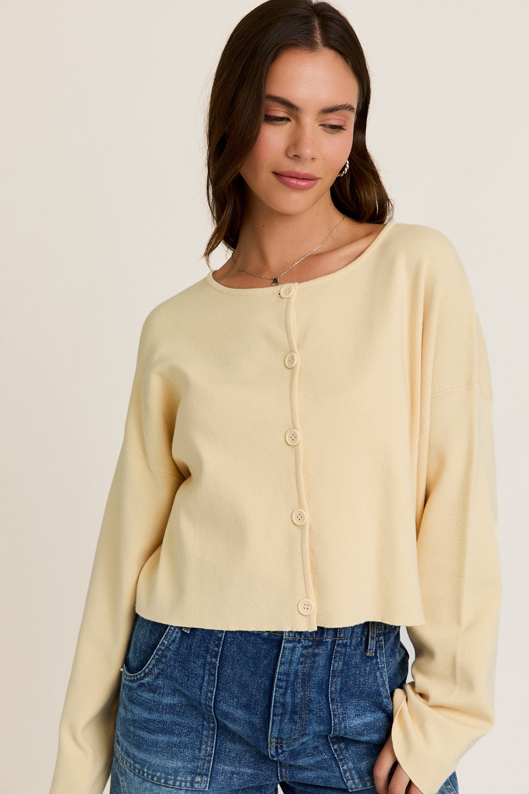 Round Neck Sweater - Butter
