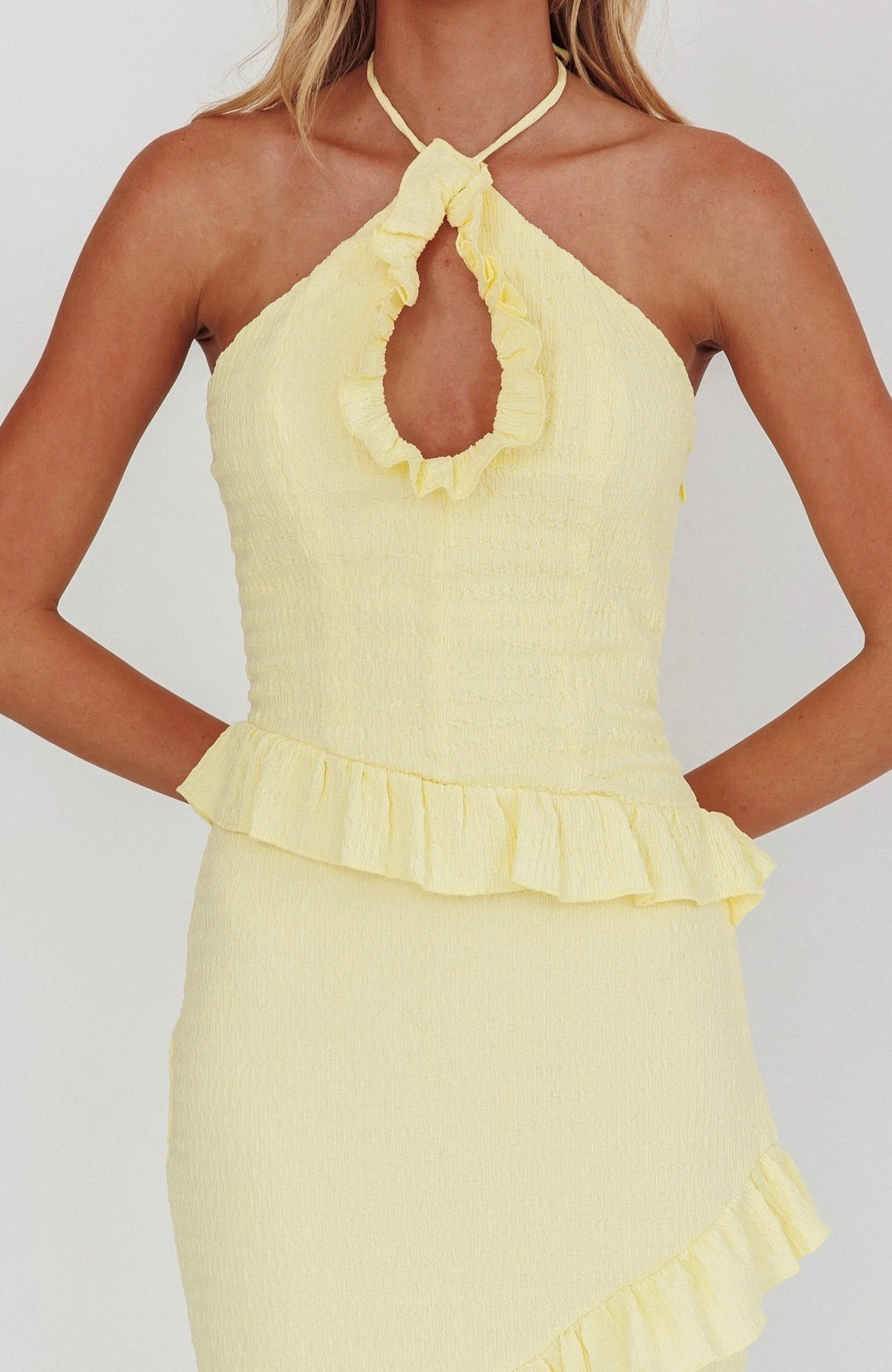 Lemon Crinkle Maxi Two Piece