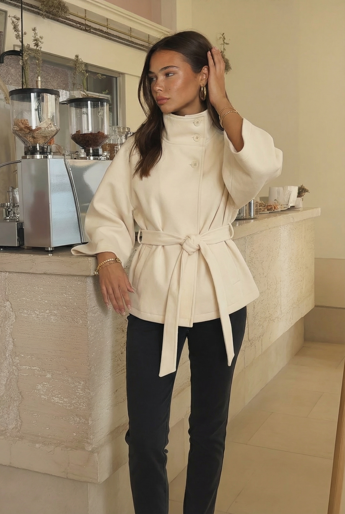 Venice Jacket - Cream — trendy outerwear | HoneyPlum Clothing