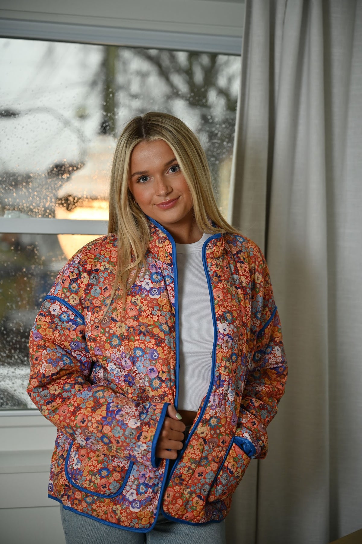 FlowerLand Quilted Jacket - side angle