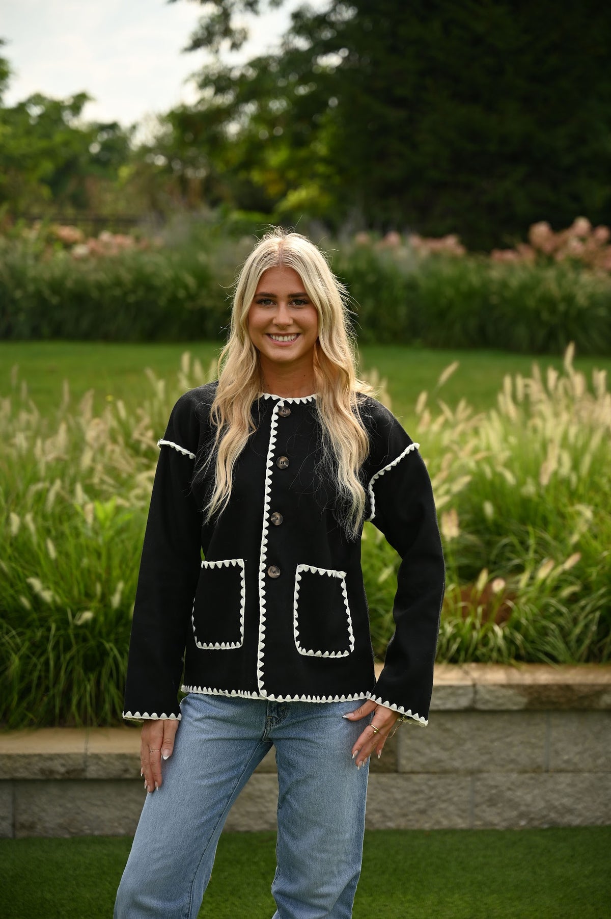 Black women's jacket with Scandinavian-inspired minimalist design