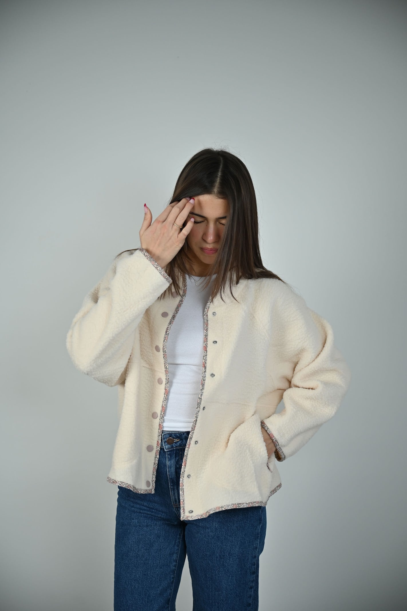 Goals Sherpa Jacket- Ivory