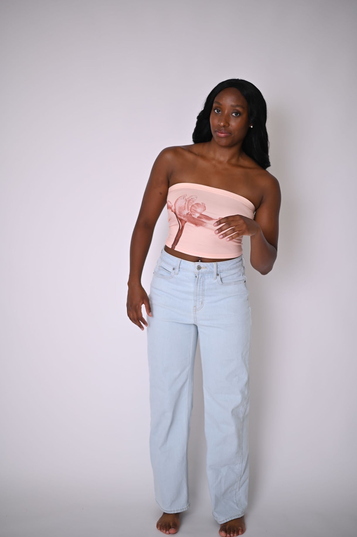 Orchids Tube Top - Orange