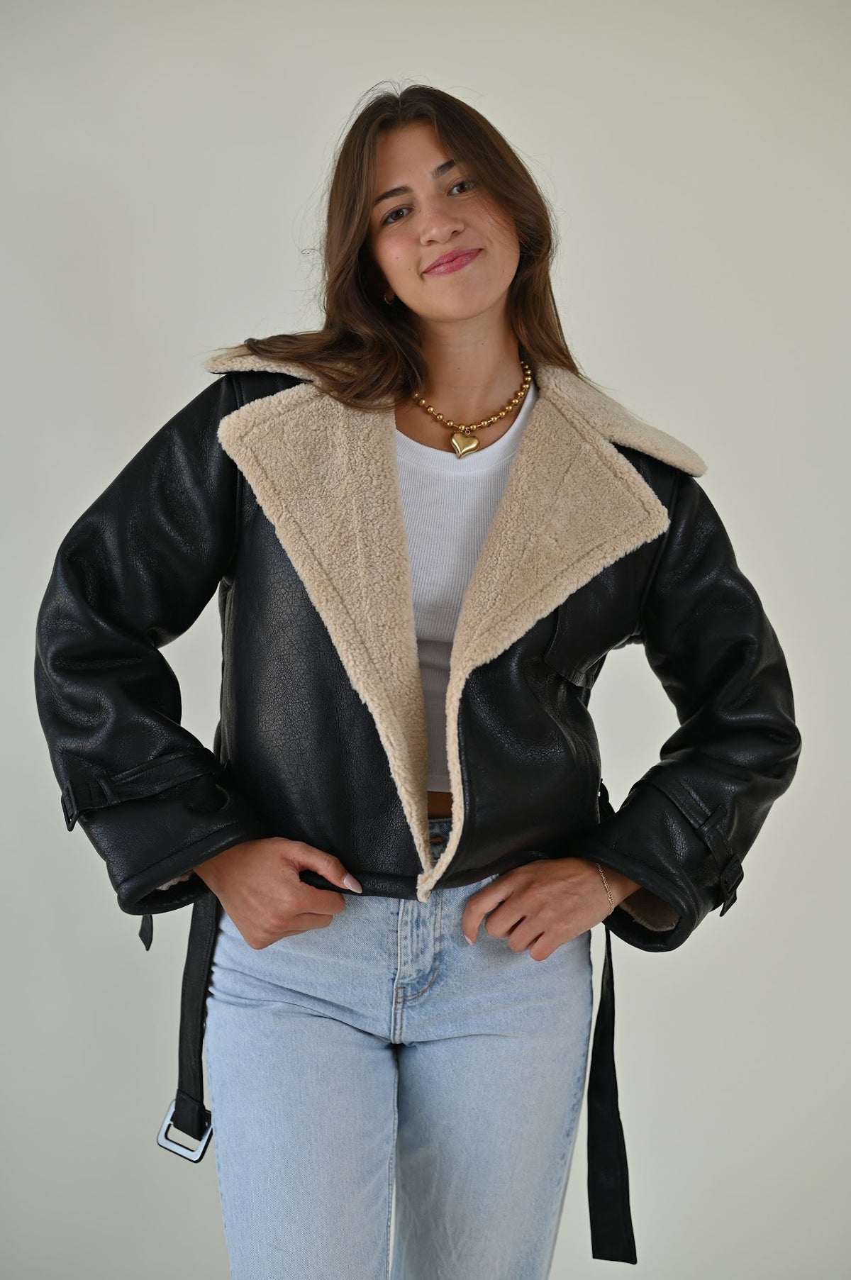 Detriot Leather Jacket — trendy outerwear | HoneyPlum Clothing