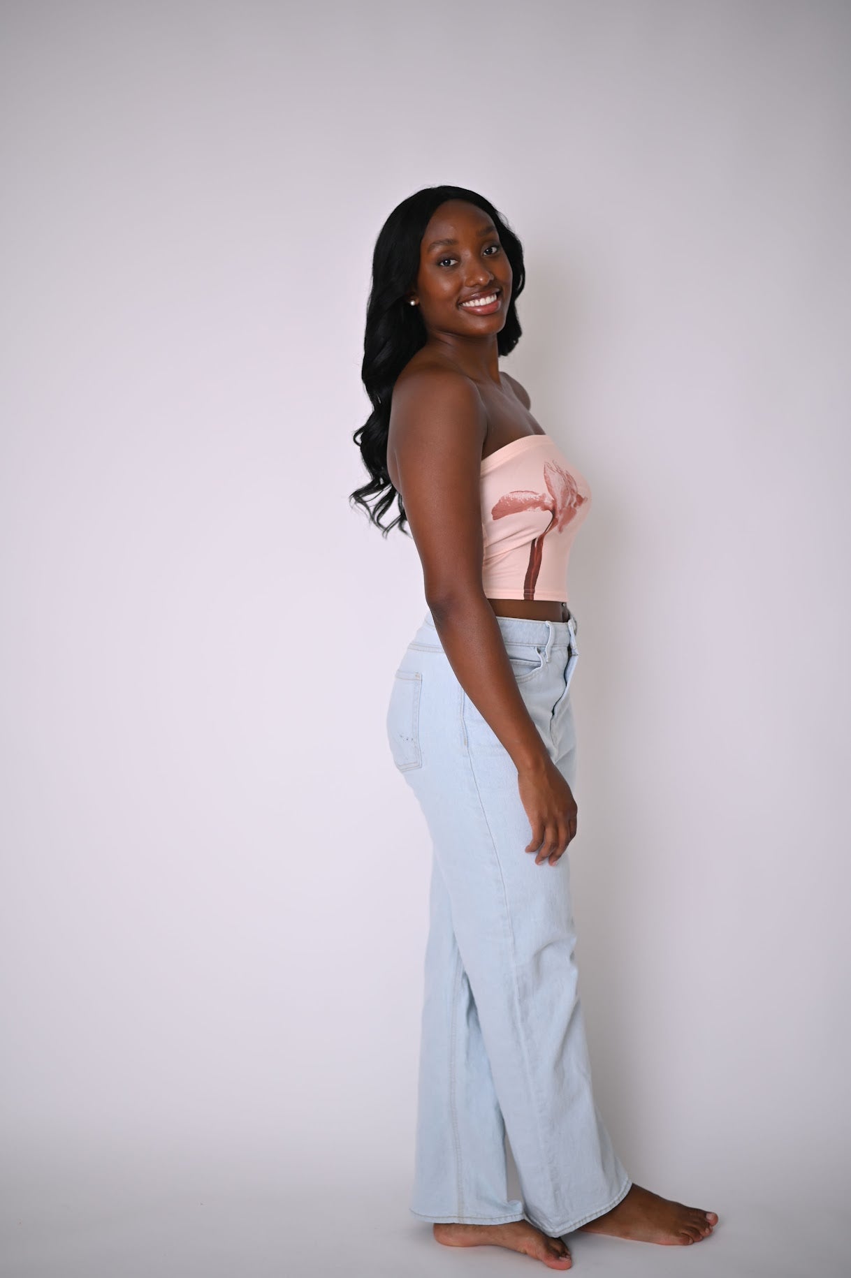 Orchids Tube Top - Orange