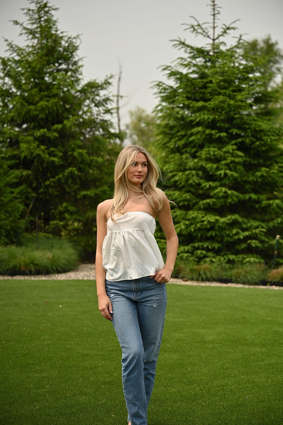 Summer Tan Top - White