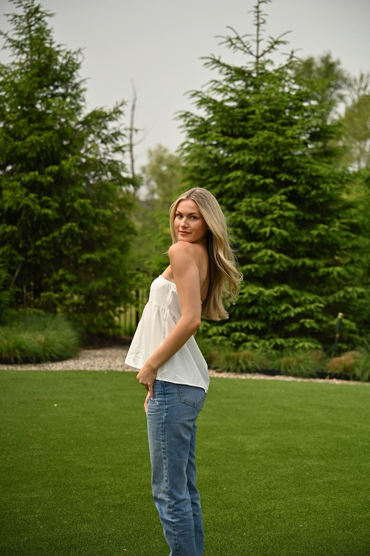 Summer Tan Top - White