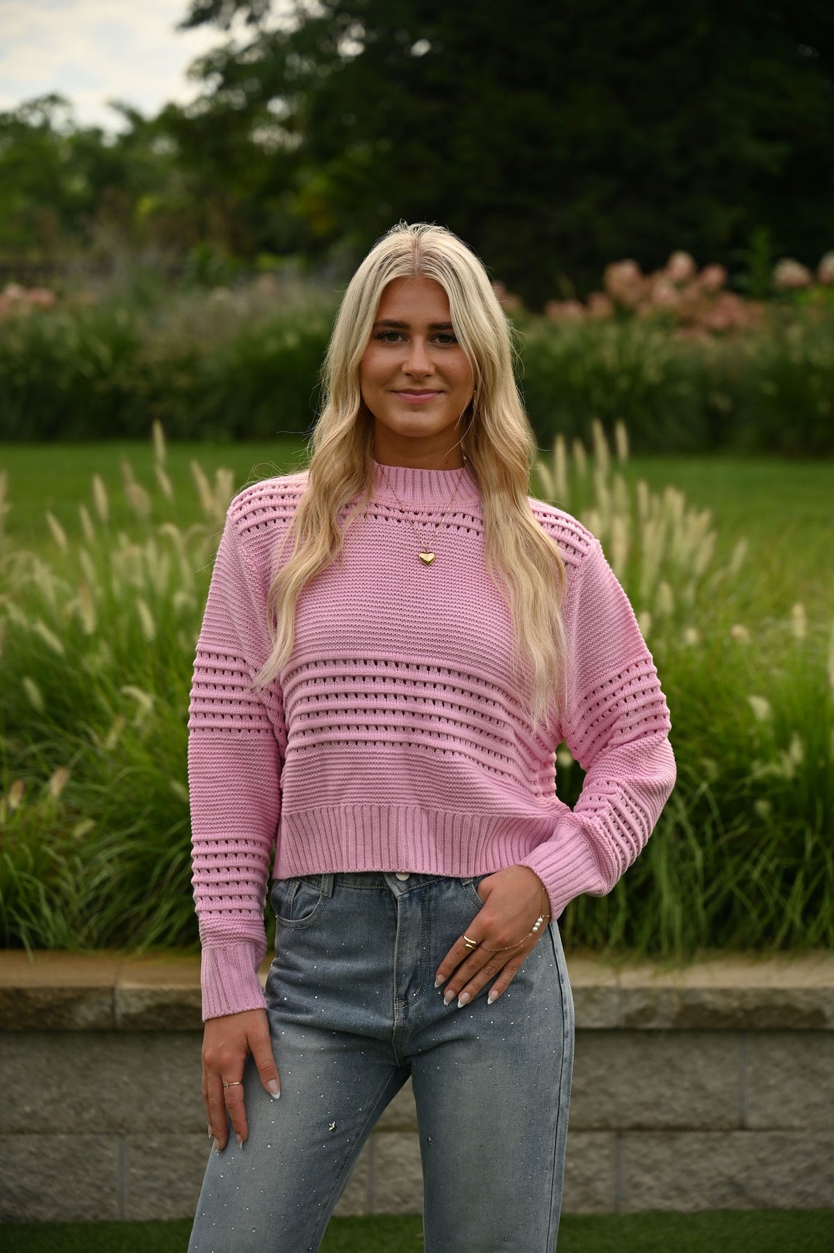 HoneyPlum cozy knit pullover sweater with relaxed fit for casual wear