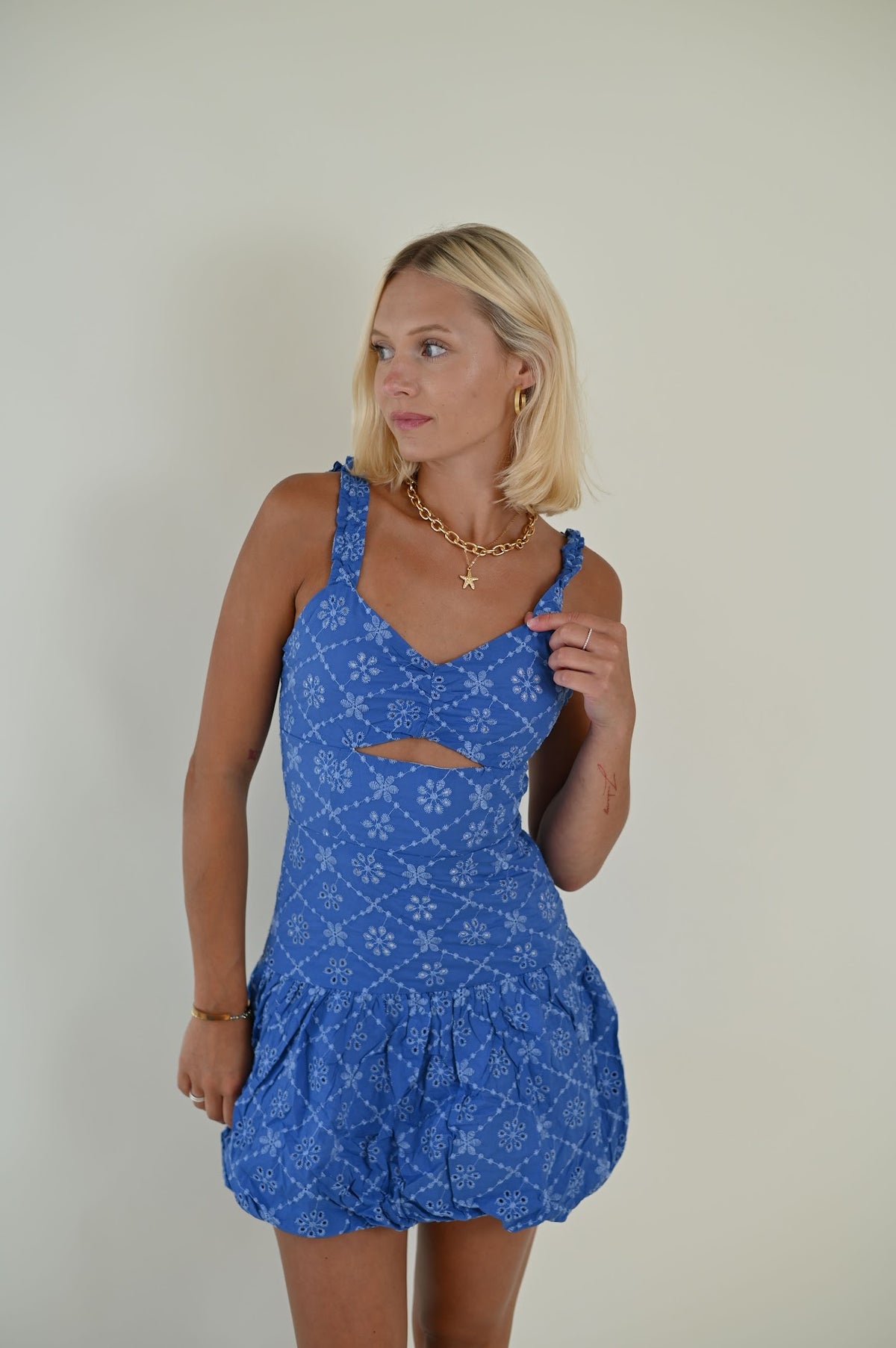 Lilac Dress — trendy mini dress, front view