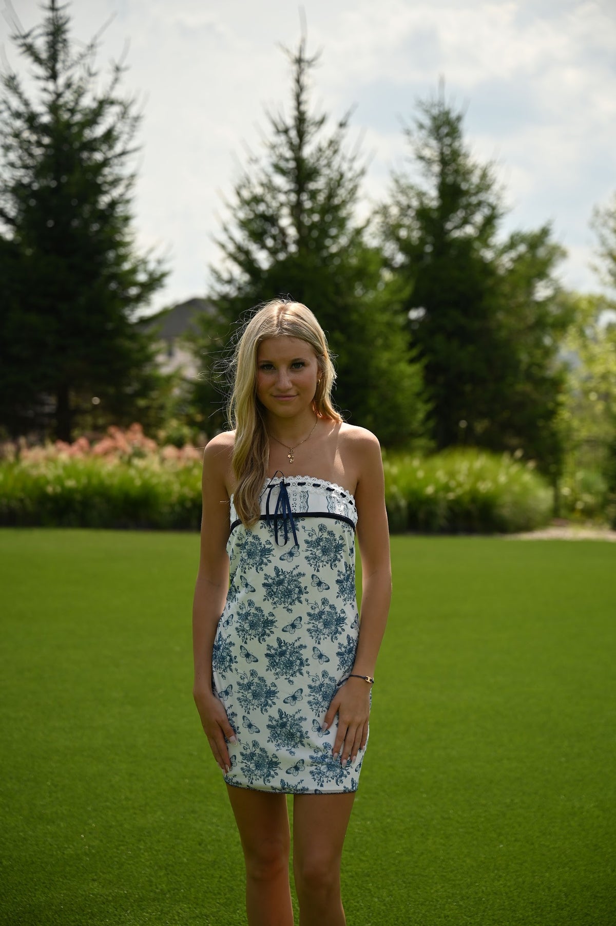 Amelia Dress — trendy mini dress, front view