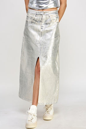 Metallic Midi Skirt