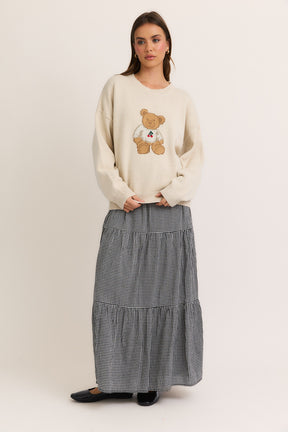 Cherry Bear Sweater- Tan