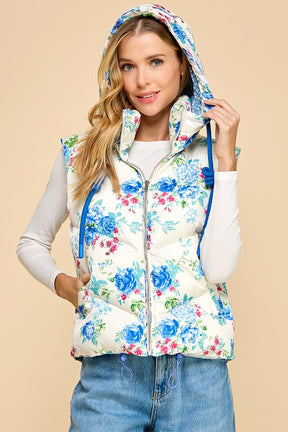 Floral Vest- Blue