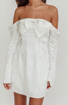 Silk Mini Dress- White