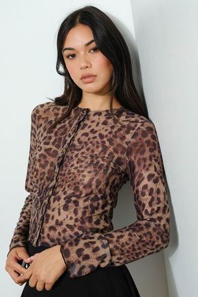 Leopard Print Cardi Top