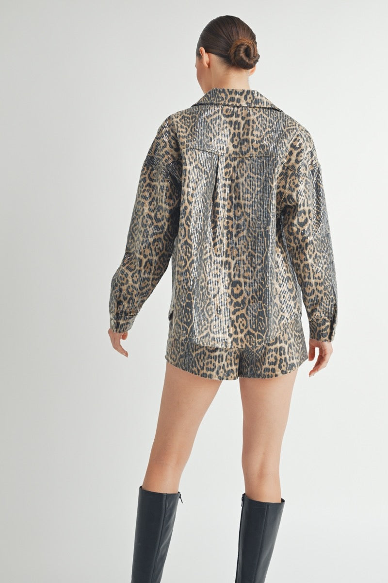 Sequin Leopard Jacket