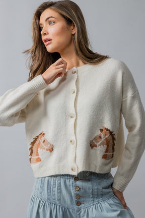 Equestrian Dream Cardigan- Cream