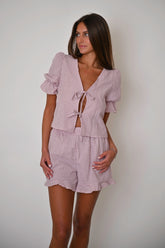 Lavander Gingham Two-Piece Set