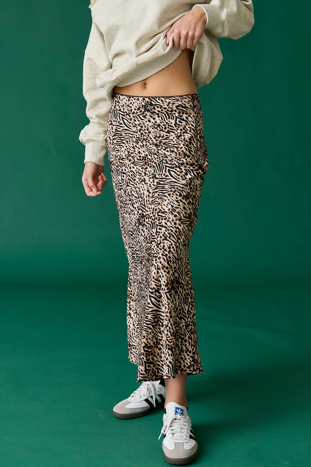 Iris Leopard Midi Skirt