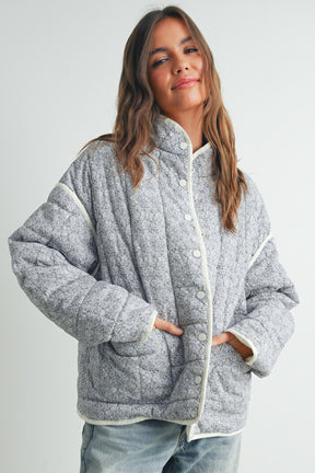 Gray Quilted Jacket