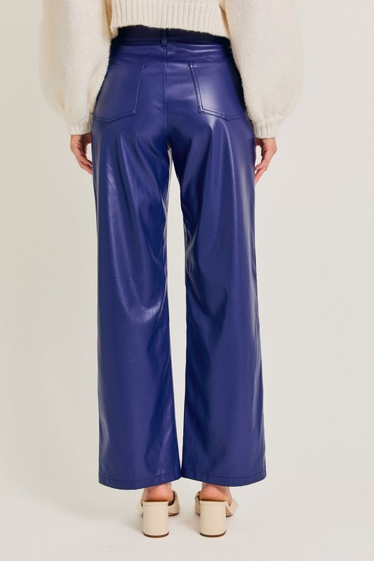 Blue Leather Pants