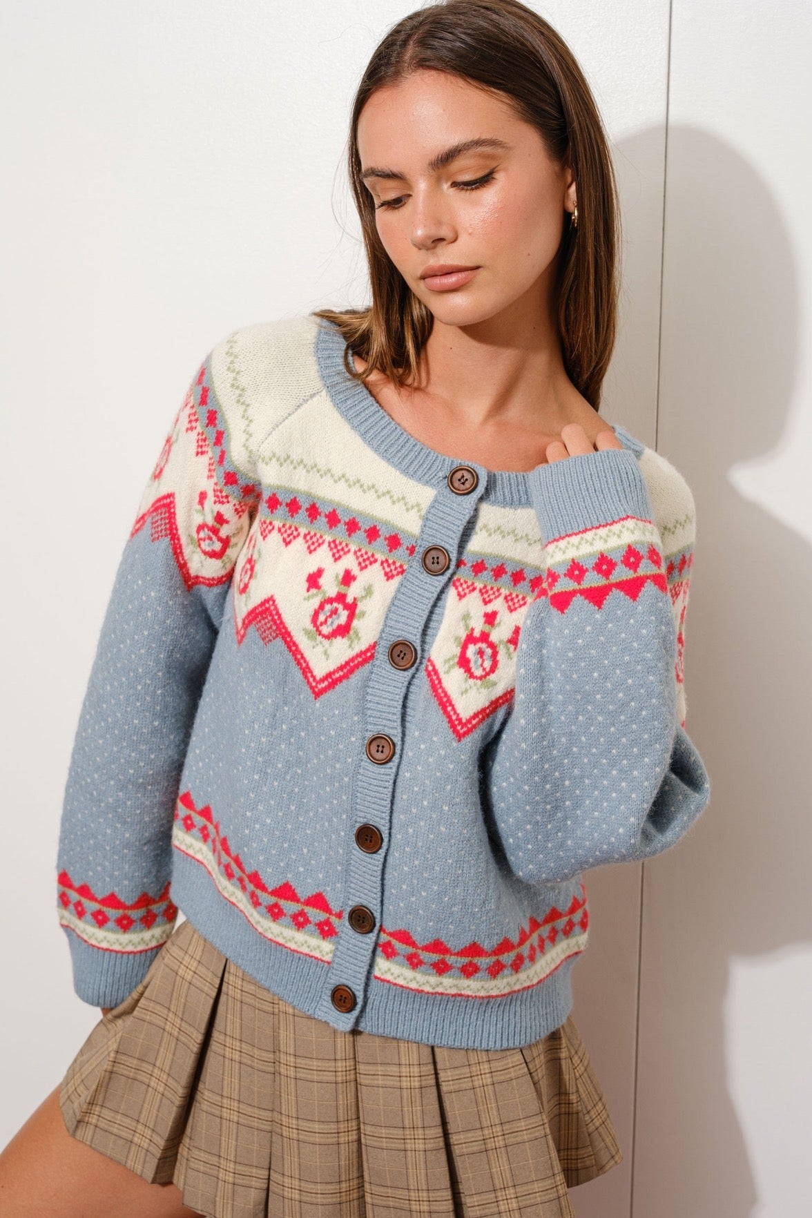 Vintage Motif Cardigan