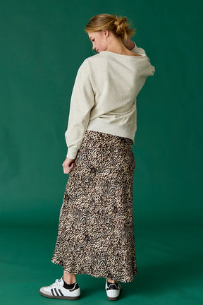 Iris Leopard Midi Skirt