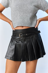 Violet Leather Skort