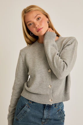 Crew Neck Sweater Cardigan