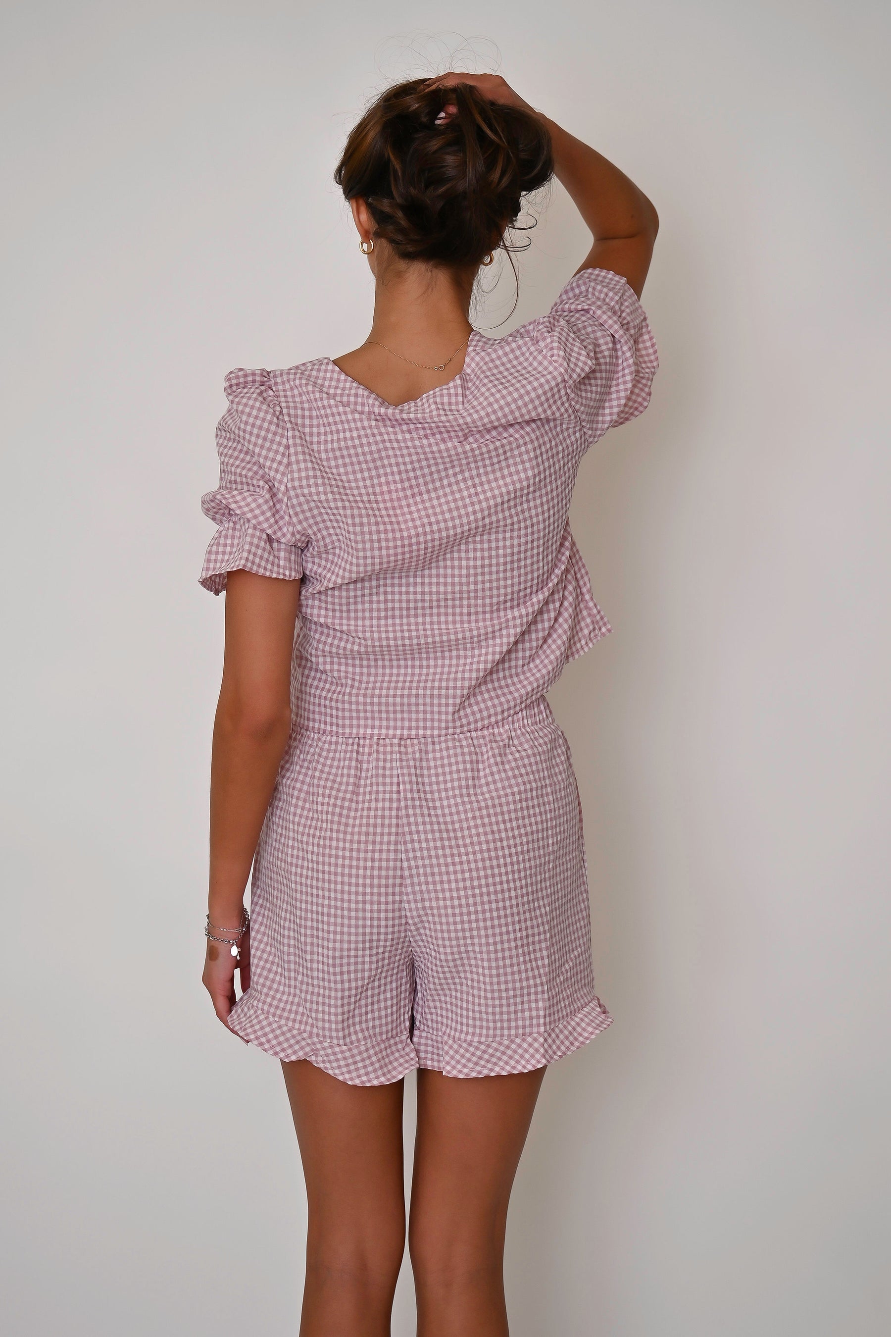 Lavander Gingham Two-Piece Set