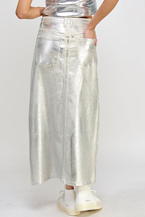 Metallic Midi Skirt