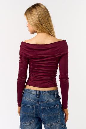 Twist Long Sleeve Top - Red