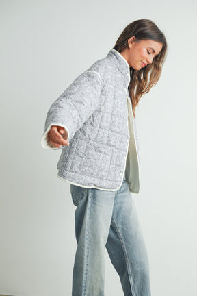 Gray Quilted Jacket