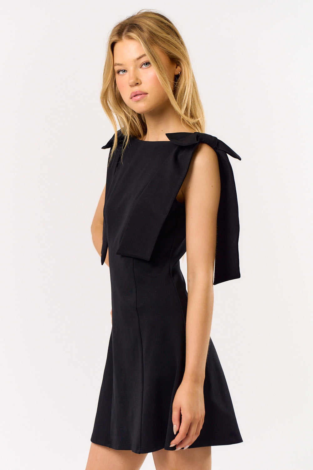 Bow Shoulder Mini Dress