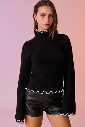 Emily Contrast Stitching Sweater