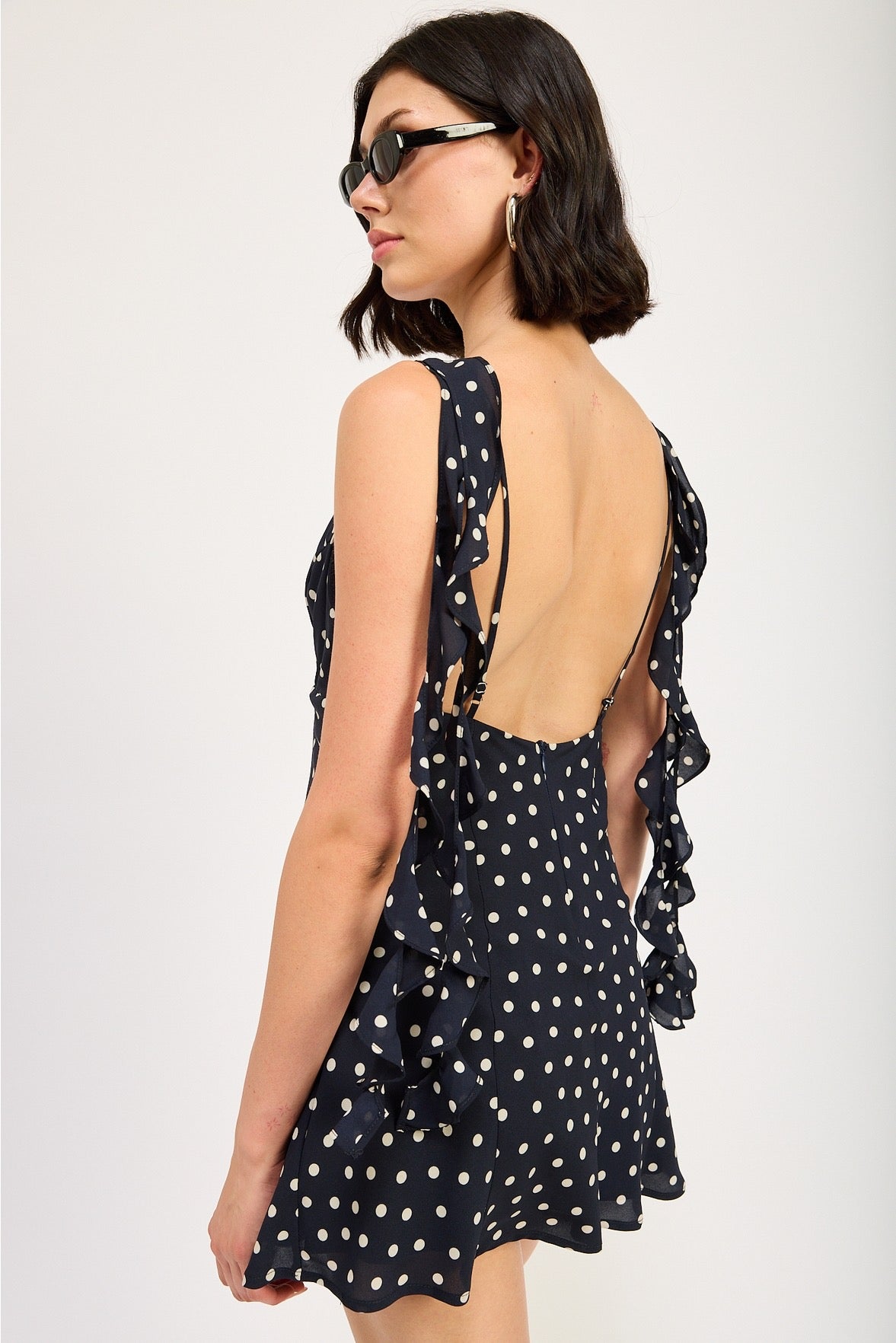 Navy Polka Dot Dress