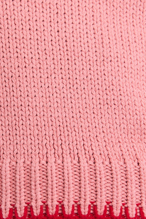 Stitching Detail Sweater Top- Pink