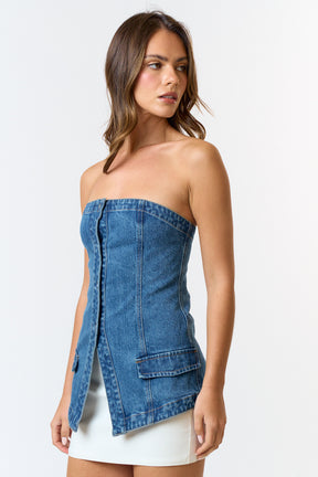 Lightning Denim Top