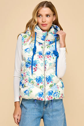 Floral Vest- Blue