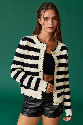 Mia Striped Cardigan