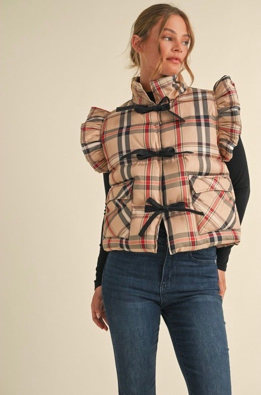 Plaid Puffer Vest