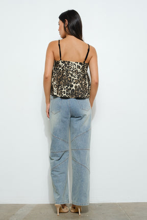 Leopard Peplum Top