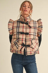 Plaid Puffer Vest