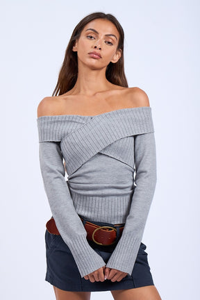 Crossover Sweater - Grey