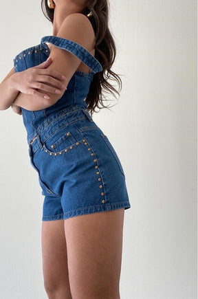 Stud Jean Shorts