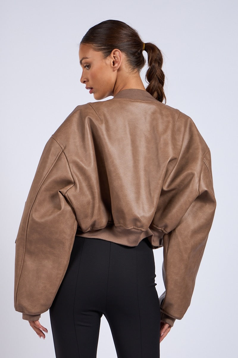 Coffee Leather Jacket