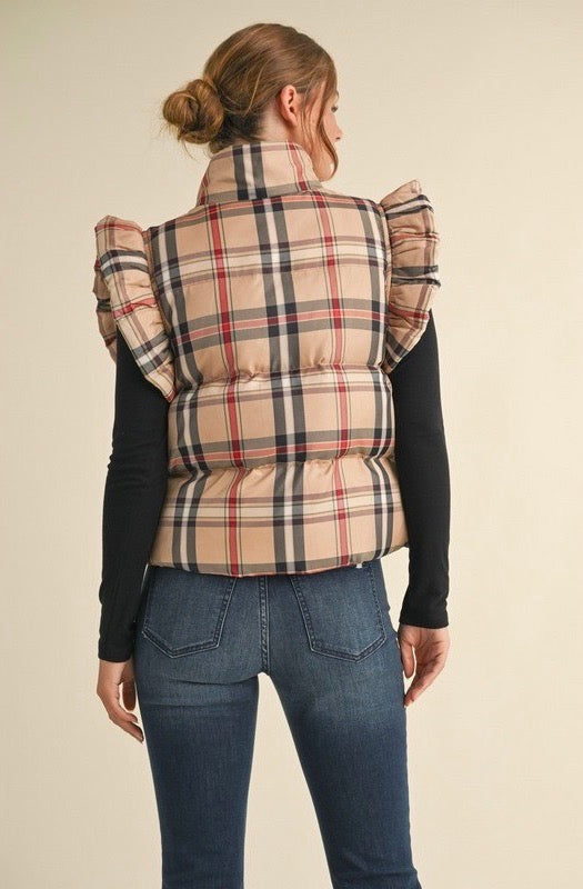 Plaid Puffer Vest